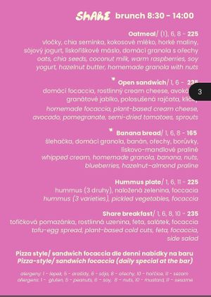 Menu 2 at Share Sweet & Wine Bar in Prague