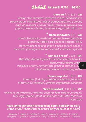 Menu 3 at Share Sweet & Wine Bar in Prague