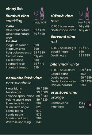 Menu 5 at Share Sweet & Wine Bar in Prague