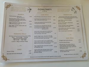 Menu July 2022  at Ochiltree's Cafe in Melrose