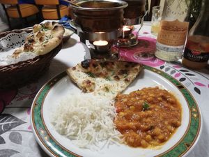 chickpeas in mild sauce at The Red Fort II in Mallorca