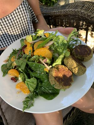 Salad with a side of Falafel at Seaside Eatery in Key Largo