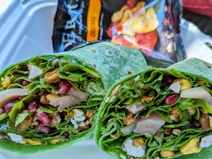 Christmas Greens Wrap (a daily special) at Seaside Eatery in Key Largo