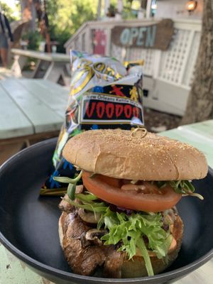 Shroom burger!  at Seaside Eatery in Key Largo