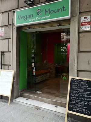 Entrance at Vegan Mount in Barcelona