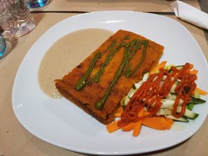 Pumpkin cake at Vegan Mount in Barcelona