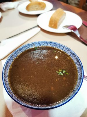Mushroom soup at Vegan Mount in Barcelona