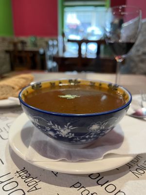 Nepali lentil soup   at Vegan Mount in Barcelona
