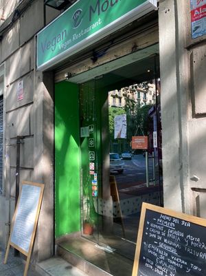 Entrance  at Vegan Mount in Barcelona