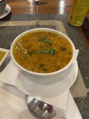 Bowl of Dahl (wasn’t on the menu but we asked for it!)   at Vegan Mount in Barcelona