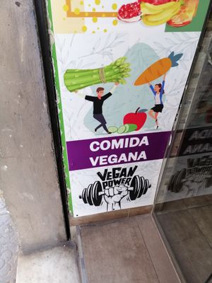 Entrance at Vegan Mount in Barcelona