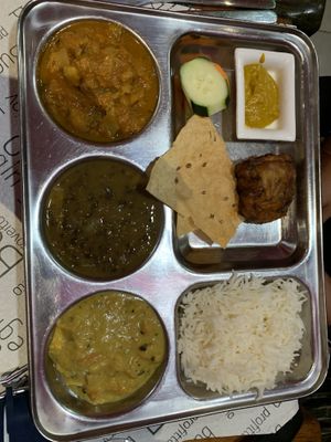 Thali platter   at Vegan Mount in Barcelona