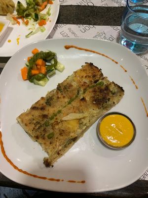 Quiche de brócoli, tofu, patata y cebolla at Vegan Mount in Barcelona