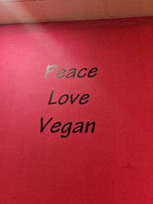 On wall at Vegan Mount in Barcelona