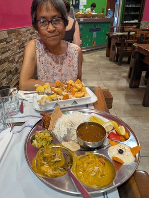 4 flavor tapas and Royal Thali at Vegan Mount in Barcelona
