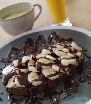 Peanut Butter Chocolate Banana Toast at The Coffee Studio in Lagos