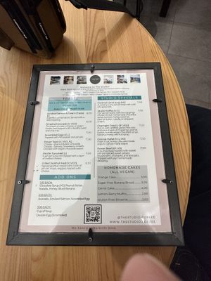 Menu in a picture frame  #Veganuary at The Coffee Studio in Lagos