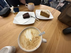 Oat milk coffees & vegan cakes about to be devoured  #Veganuary at The Coffee Studio in Lagos