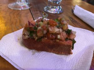 Bruschetta they bring as a starter😄 at Santas Iguanas in Sayulita