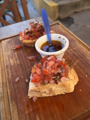 Bruschetta   at Santas Iguanas in Sayulita