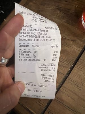 Around $24 for 2  at Santas Iguanas in Sayulita