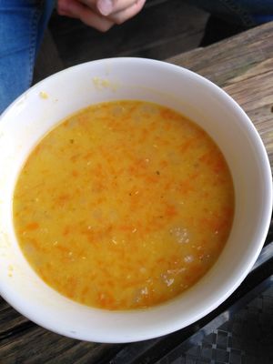 lentil soup at Pillars of Hercules Organic Farm Shop and Cafe in Falkland