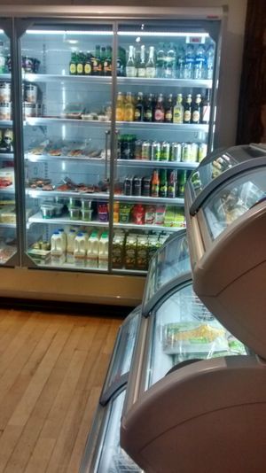 Organic juices and meat. Boo. at Pillars of Hercules Organic Farm Shop and Cafe in Falkland