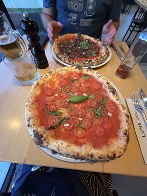 Marinara pizza and mushroom pizza   at Pizzeria Lume in Funchal