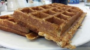 Sesame Waffle at Silence-Heart-Nest Vegetarian Restaurant in Seattle