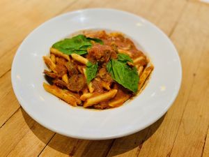 Penne Marinara at Silence-Heart-Nest Vegetarian Restaurant in Seattle