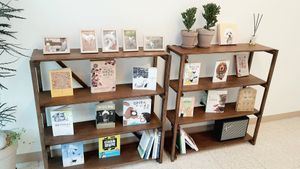 book shelf with references #Veganuary at Vegan Pet Food - 비견 in Seoul