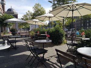 Outside sitting at Benji's - West in Amsterdam