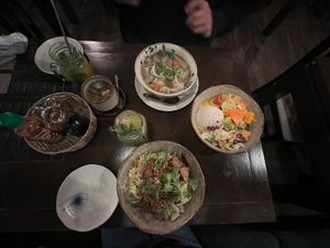 The vegan options are very good and also quite cheap, we got three out of four lunch menu’s (where tea is included) and two mango mojitos, everything for 40€ ! recommend the ja at Vegang - P-Berg in Berlin