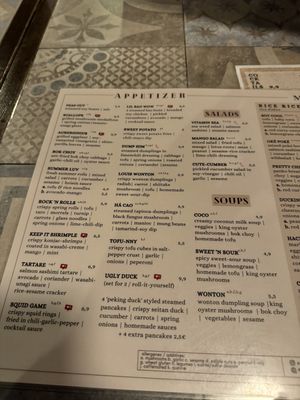 Menu - starters.  at Vegang - P-Berg in Berlin