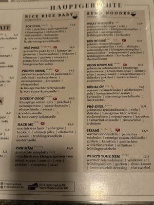 Menu - main dishes.  at Vegang - P-Berg in Berlin