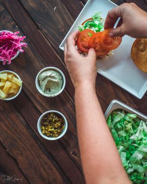 Falafel Burger (VGO) at Mutts Café & Restaurant in Exmouth