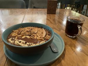 Choc mocha smoothie bowl   at Greenr Cafe in New Delhi