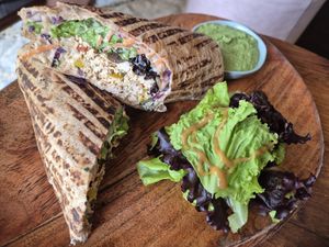 Old Delhi wrap - delicious! at Greenr Cafe in New Delhi