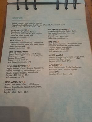 Interesting drinks at Greenr Cafe in New Delhi