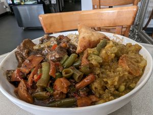 Three mains for $14.50 at HeartFood in Hobart