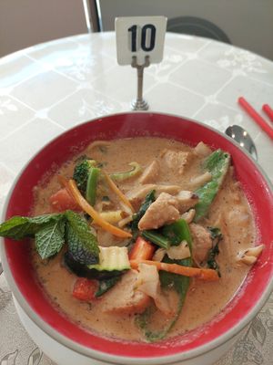 Great vegan laksa at HeartFood in Hobart