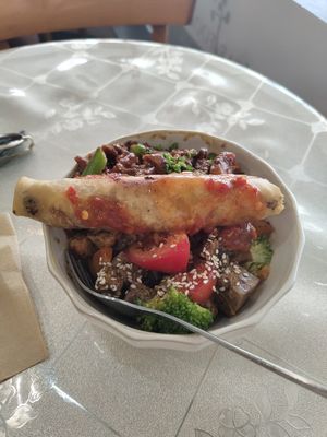 The huge spring roll at HeartFood in Hobart