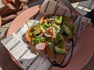 Avocado toast at Sisters Coffee Shop And Kitchen in Tenerife