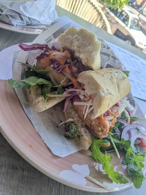 Tofu sandwich on GF baguette at Sisters Coffee Shop And Kitchen in Tenerife