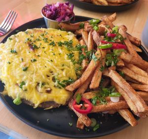 Salt n pepper parmo at V-EDGE in Middlesbrough