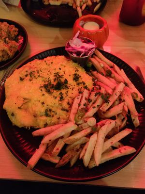 Salt and pepper parmo at V-EDGE in Middlesbrough