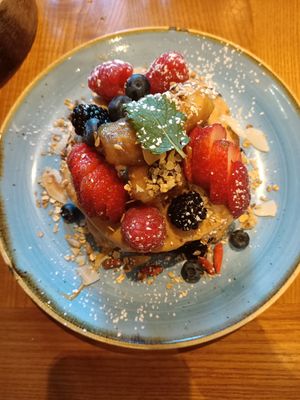 Pancakes veganas at Zenith Brunch & Cocktails in Barcelona