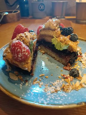 Pancakes veganas at Zenith Brunch & Cocktails in Barcelona