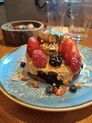 Pancakes veganas at Zenith Brunch & Cocktails in Barcelona