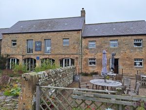 The Running Fox in the courtyard at The Running Fox at Kirkharle in Newcastle Upon Tyne